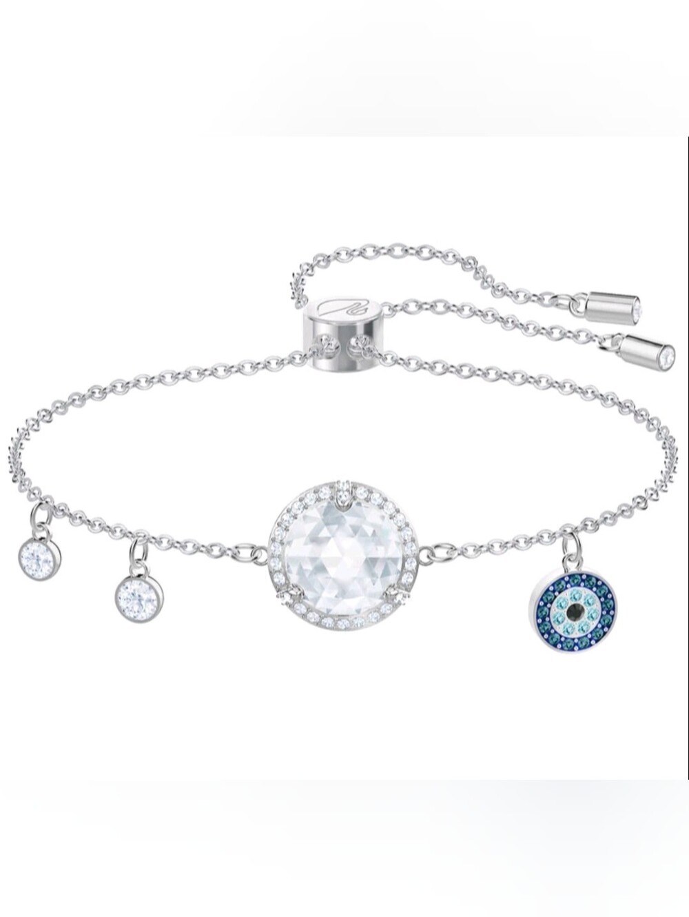 Swarovski Lucy Bracelet Round Evil Eye Dangle Adjustable Bracelet